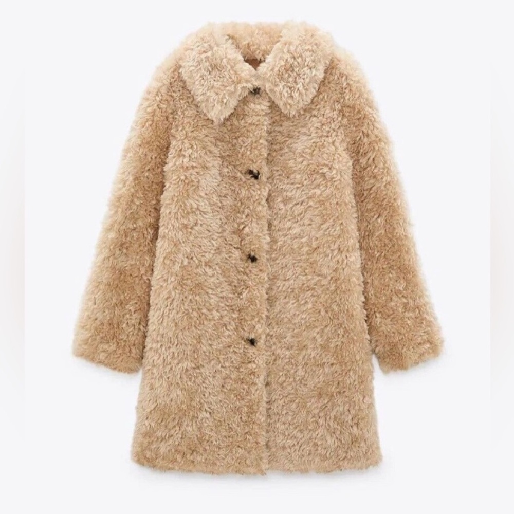 Zara Faux Fur Teddy Sherpa Jacket